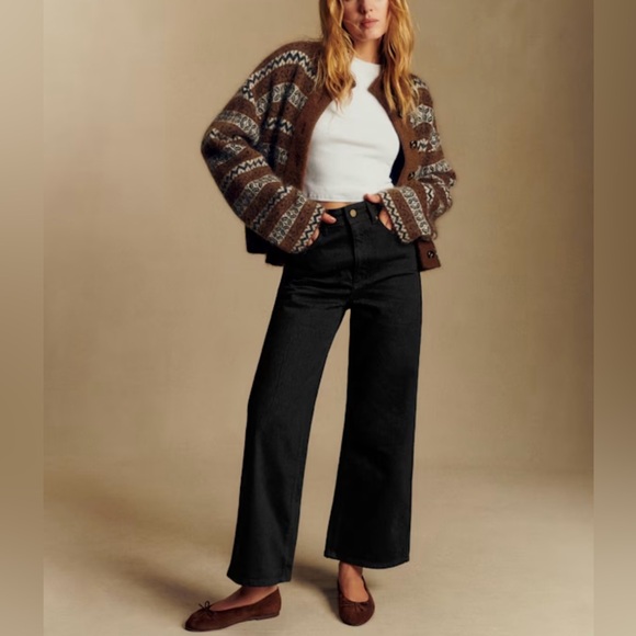 Sezane Denim - Sezane Black Wide Leg Jeans